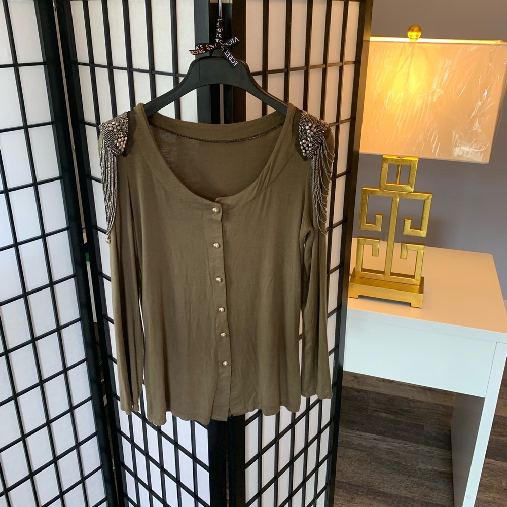 Army green shirt